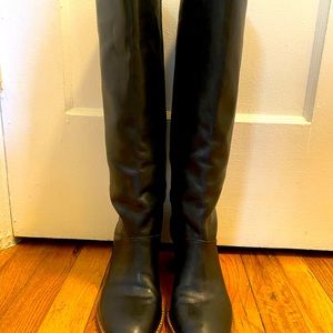 7.5 black leather knee high Madewell Carlotta boots excellent condition